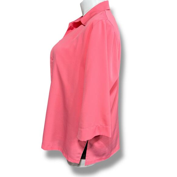 Drapers & Damons Womens Tank and Button Down Blouse Shirt Set Collared Pink XL - Picture 4 of 12